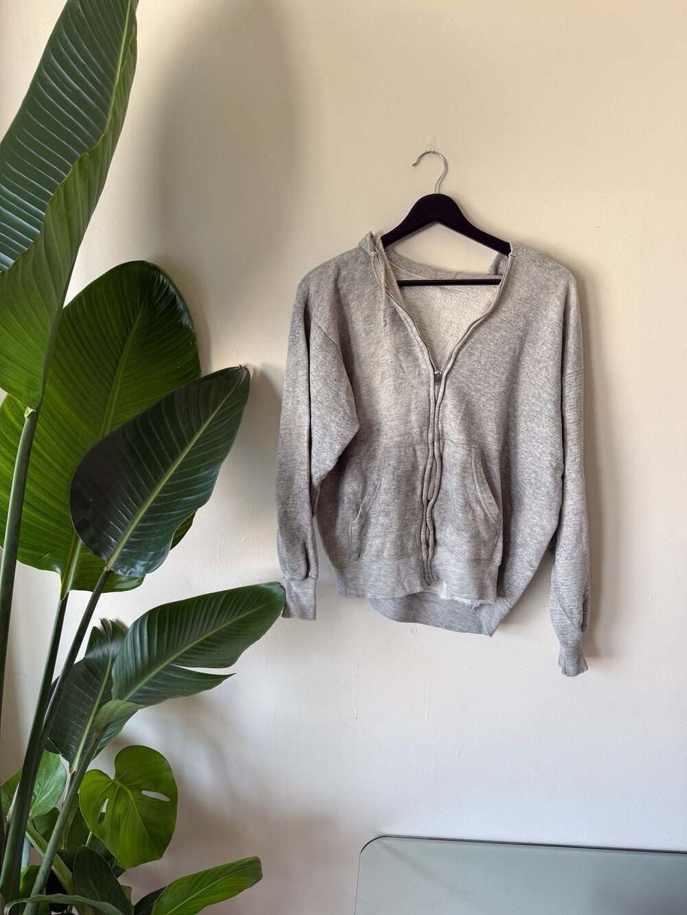 Vintage 90s WearGuard Waffle-knit Thermal Lined Gray Hoodie USA Grunge